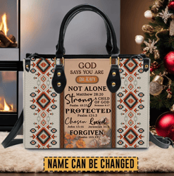 GOD Says You Are Leather Handbag, Christianartbag, Gifts for Women, Gift for Her, Gift For Lovers