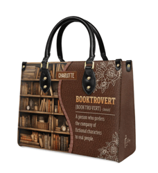Booktrovert Personalized Leather Bag, Personalized Gifts, Gift for Her, Gift For Love