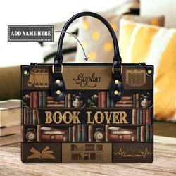 Book Lover Go Personalized Leather Bag, Personalized Gifts, Gift for Her, Gift For Lovers