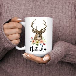deer mug, deer gifts, deer coffee mug, customized name mug