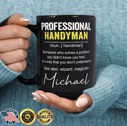 Handyman Mug, Personalised Handyman Coffee Mug, Custom Handyman Gift