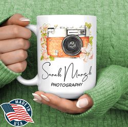 photographer mug, personalised photographer coffee mug, photography gifts