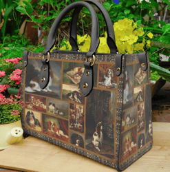 Cavalier King Charles Spaniel Dog Leather Handbag, Women Leather HandBag, Gift for Her