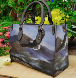 American Bald Eagle Leather Handbag, Women Leather HandBag, Gift for Her