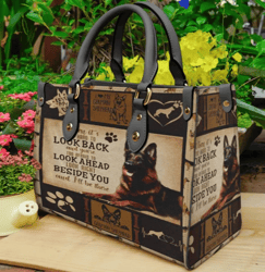 German Shepherd Dog Leather Handbag, Women Leather HandBag, Gift for Her