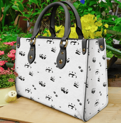 Cute Panda Leather Handbag, Women Leather HandBag, Gift for Her, Teacher Gift, Birthday Gift, Mother Day Gift