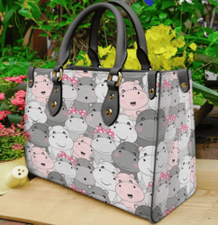 Cute Baby Hippo Leather Handbag, Women Leather HandBag, Gift for Her, Birthday Gift, Mother Day Gift