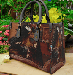 Beautiful Boho Horse Spirit Leather Handbag, Women Leather HandBag, Gift for Her, Birthday Gift, Mother Day Gift