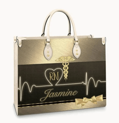 Personalized Nurse Symbol Handbag, Women Leather HandBag, Gift for Her, Birthday Gift