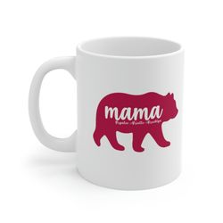 mama bear coffee mug with kids names, mama coffee mug, mug for mama, customized mug for mothers day
