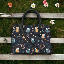 Dark Cottagecore Bag Goth Leather Shoulder Bag Gift For Her, Boho Owl Shoulder Bag, Forestcore Owl Lover Gift