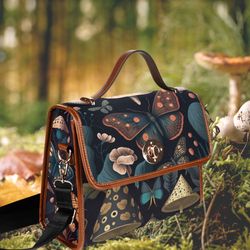 Cottagecore Handbag, Forest Print Bag, Waterproof Handbag, Botanical Design Purse, Boho Handbag