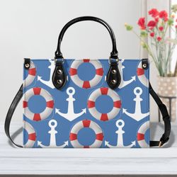 Nautical Design Handbag, Gift For Boaters, Lake Life Handbag, Cruise Travel Purse, Ladies Boating Bag