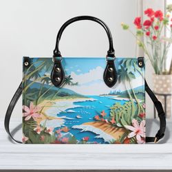 Tropical Beach Purse, Island-Inspired Handbag, Vibrant Summer Fashion Accessory, Trendy Vacation Handbag