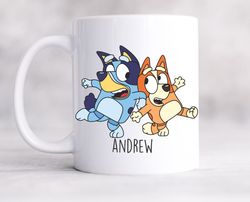 Bluey Heeler & Bingo Cartoon Mug Bluey, Fun Gift, Coffee Mug, Teenager, Young Adult Mug