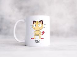 Meowth Mug Pokemon, Fun Gift, Coffee Mug, Teenager, Young Adult Mug, Personalized Mug