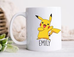 Pikachu Mug Pokemon, Fun Gift, Coffee Mug, Teenager, Young Adult Mug, Personalized Mug