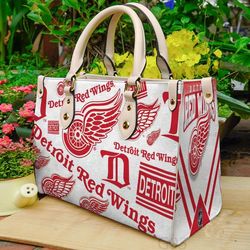 Detroit Red Wings Leather Bag, Women Leather Hand Bag