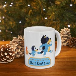 Bluey Best Dad Ever Mug, Bluey Fathers Day Gift, Bluey Dad Of 2 Gift, Bluey Dad Coffee Cup, Bluey Dad Birthday Gift