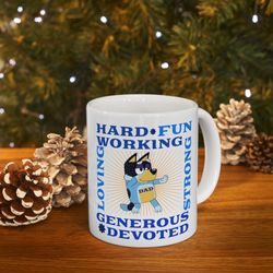 Bluey Rad Dad Bandit Coffee Mug, Bluey Dad Gift, Bluey Fathers Day Birthday Gift, Gift For New Dad, Bluey Cool Dad Gift
