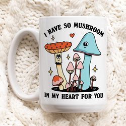 Mushroom Love Mug, Cute Couples Anniversary Cup, Mushroom Lover Gift, Cute Valentines Anniversary Gift Idea, Cottagecore