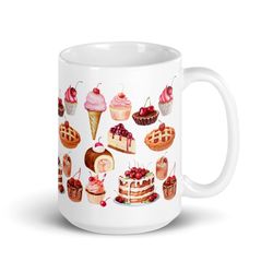 Cherry Mug Cherry Lover Mug Cherry on Top Mug Cherries Coffee Mug Cherry Desert Mug Gift