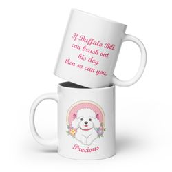 Dog Groomer Mug - Precious the Poodle - white ceramic - Funny mug for groomer, vet, animal professional
