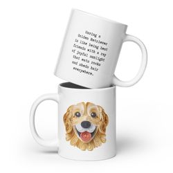Golden Retriever Love mug - 3 sizes - ceramic, mic safe and washer safe - quilled paper art - dog owner