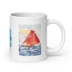 Let Your Dreams Set Sail Ceramic Mug - 3 sizes - sailing - inspirational - coffee or Mug
