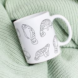 Manatee Mug For Manatee Lover, Manatees Coffee Cup, Sea Cow Print Coffee Mug, Gift For Manatee Lover Gift For Her Mom