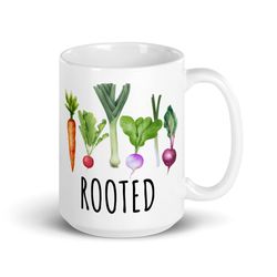 Rooted Mug Root Vegetable Lover Gift Rooted Veggie Mug Root Vegetables Mug