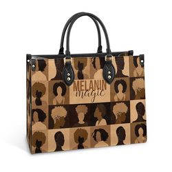 Black Woman Melanin Magic Leather Bag, Womens Pu Leather Bag, Best Mothers Day Gift Leather Bag, Leather Handbag For Mom