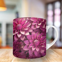 3D pink daisies flowers Mug, 11oz And 15oz Mug, Mug Design