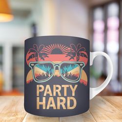 3D party hard with sunglasses Mug, 11oz And 15oz Mug, Mug Design