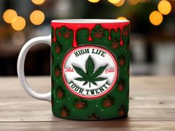 Dripping Red 420 Cannabis Mug Mug, Ceramic Coffee Mug, Funny Coffee Mug