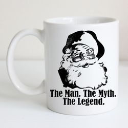 Funny Christmas Coffee Mug, Santa Claus The Man The Myth The Legend Unique Holiday Party Gift, Offi