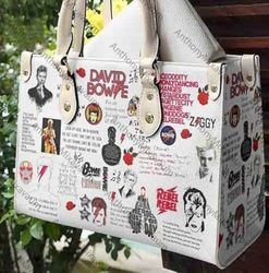 David Bowie Leather Bag, David Bowie HandBag, David Bowie Purse, Personalized Handbag, Women Leather Bag, Music Trending