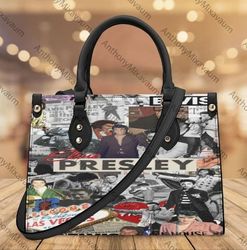 The King Elvis Presley Leather Bag, Elvis Presley Bags And Purses, Custom Leather Bag, Woman Handbag