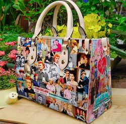 I Love Lucy Poster Cover Collection Leather Bag, Personalized Handbag, Women Leather Bag, Trending Handbag,Shopping Bag