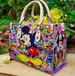 Mickey Leather HandBag, Mickey Handbag,Love Disney,Disney Handbag,Travel handbag,Teacher Handbag,Handmade Bag,Custom Bag