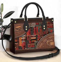 Book Lover Leather Bag, Crossbody Bag, Woman Shoulder Bag,Shopping Bag,Book Purse,Book Leather Handbag,Book Crossbody Ba