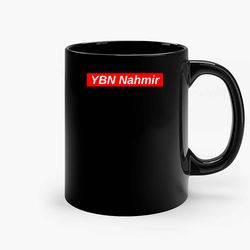 ybn nahmir red box logo ceramic mug, funny coffee mug, custom coffee mug
