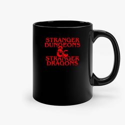 Stranger Dungeons And Stranger Dragons Black Ceramic Mug, Funny Gift Mug, Gift For Her, Gift For Him