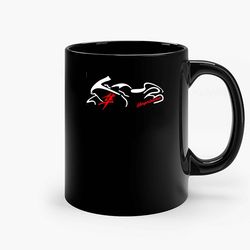 Suzuki Hayabusa Motorcyle Logo Ceramic Black Mug, Funny Gift Mug, Gift For Her, Gift For Him