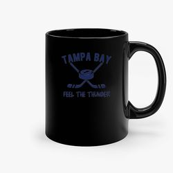 Tampa Bay Hockey Feel The Thunder Ceramic Black Mug, Funny Gift Mug, Gift For Her, Gift For Him