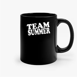 Team Summer Ceramic Black Mug, Funny Gift Mug, Gift For Her, Gift For Him