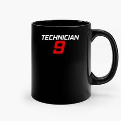 Technician 9 Nine Ceramic Black Mug, Funny Gift Mug, Gift For Her, Gift For Him
