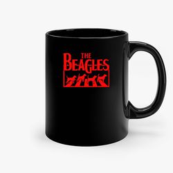 The Beagles The Beatles Funny Humour Ceramic Black Mug, Funny Gift Mug, Gift For Her, Gift For Him