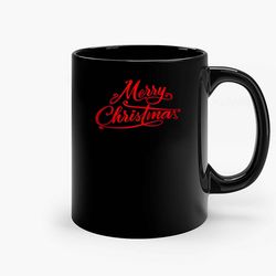 Red Merry Christmas Ceramic Mug, Funny Coffee Mug, Birthday Gift Mug
