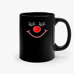 Red Nose Smiley Face 2022 Ceramic Mug, Funny Coffee Mug, Birthday Gift Mug
